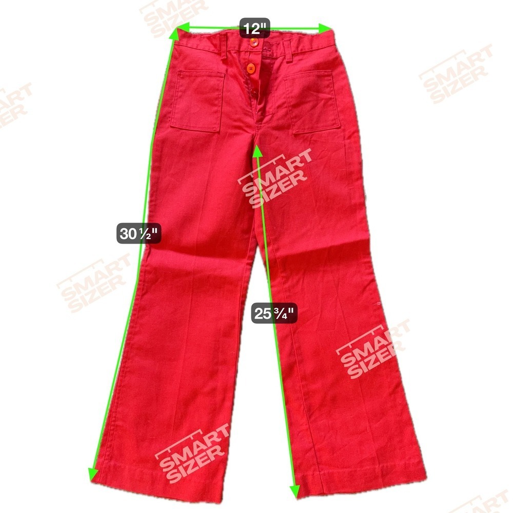 Vintage Red Wrangler Bell Bottom Flare Jeans High Rise Button Fly Retro